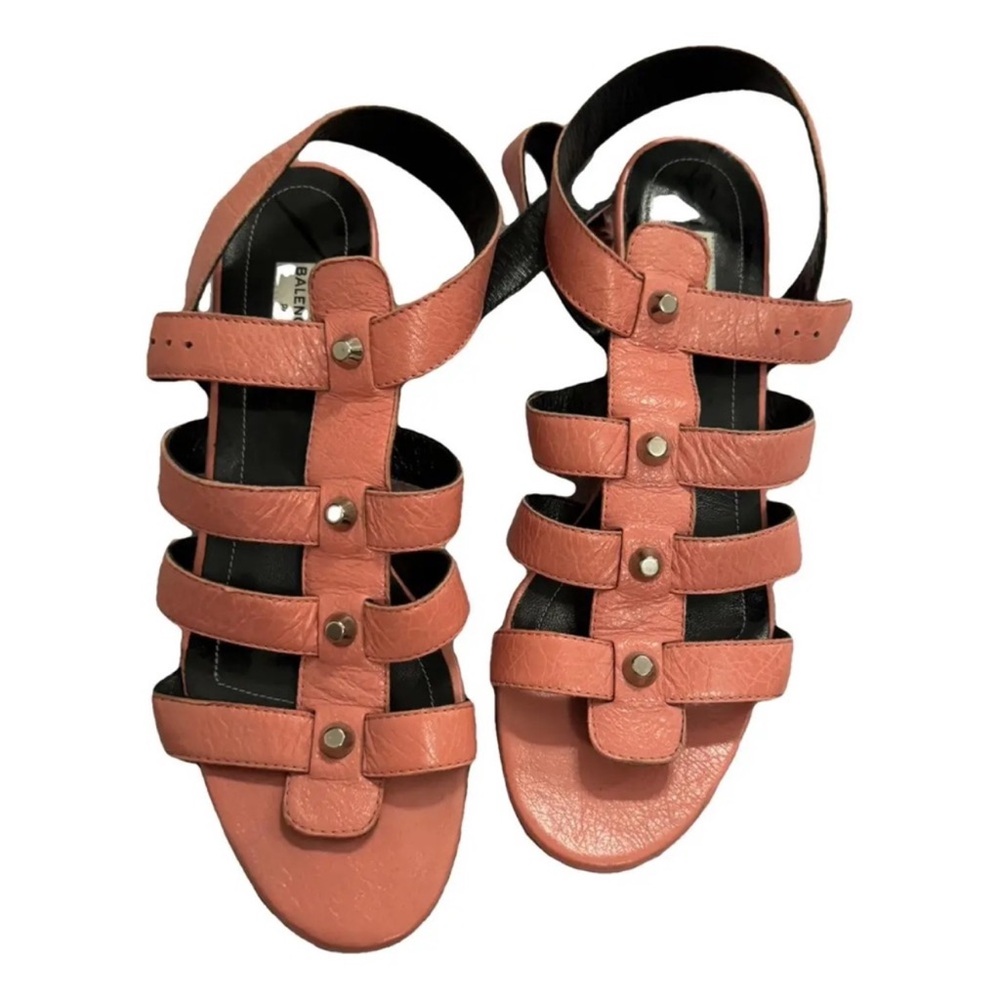 Balenciaga Coral Gladiator Sandals | Designer Studded Flats ✨
